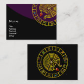 ASTRAL LABYRINTH, ASTROLOGIE ZODIAC CHART Paars Visitekaartje (Voorkant / Achterkant)