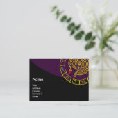 ASTRAL LABYRINTH, ASTROLOGIE ZODIAC CHART Paars Visitekaartje (Staand voorkant)
