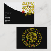 ASTRAL LABYRINTH, ASTROLOGY CHART Black White Visitekaartje (Voorkant / Achterkant)