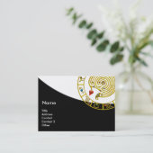 ASTRAL LABYRINTH, ASTROLOGY CHART Black White Visitekaartje (Staand voorkant)