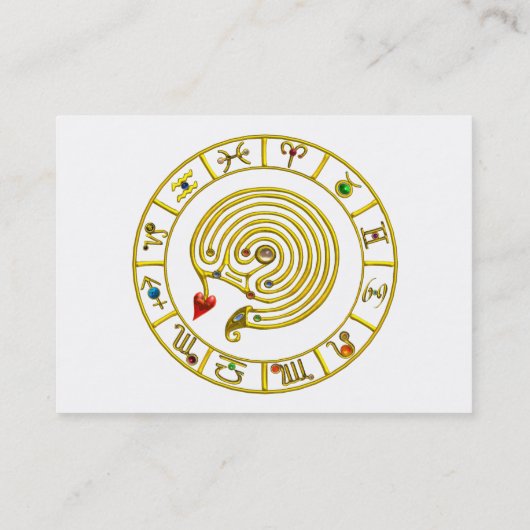 ASTRAL LABYRINTH, ASTROLOGY CHART Black White Visitekaartje (Achterkant)