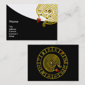 ASTRAL LABYRINTH, ASTROLOGY CHART Black White Visitekaartje (Voorkant / Achterkant)