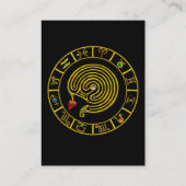 ASTRAL LABYRINTH, ASTROLOGY CHART Black White Visitekaartje (Achterkant)
