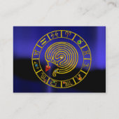 ASTRAL LABYRINTH, ASTROLOGY ZODIAC CHART Black Blu Visitekaartje (Achterkant)