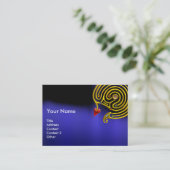 ASTRAL LABYRINTH, ASTROLOGY ZODIAC CHART Black Blu Visitekaartje (Staand voorkant)