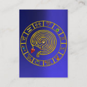 ASTRAL LABYRINTH, ASTROLOGY ZODIAC CHART Black Blu Visitekaartje (Achterkant)