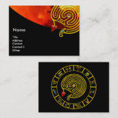 ASTRAL LABYRINTH, ASTROLOGY ZODIAC SIGN CHART Blac Visitekaartje (Voorkant / Achterkant)