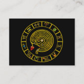 ASTRAL LABYRINTH, ASTROLOGY ZODIAC SIGN CHART Blac Visitekaartje (Achterkant)