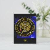 ASTRAL LABYRINTH GOLD ZODIAC CHART Astrologie Briefkaart (Staand voorkant)