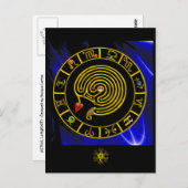 ASTRAL LABYRINTH GOLD ZODIAC CHART Astrologie Briefkaart (Voorkant / Achterkant)