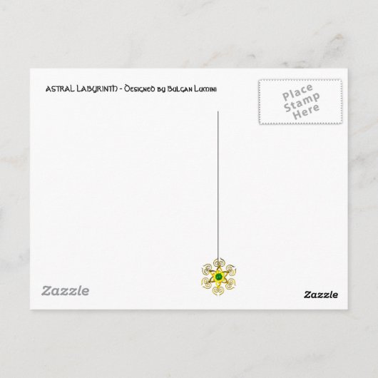 ASTRAL LABYRINTH GOLD ZODIAC CHART Astrologie Briefkaart (Achterkant)
