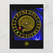 ASTRAL LABYRINTH GOLD ZODIAC CHART Astrologie Briefkaart (Voorkant)