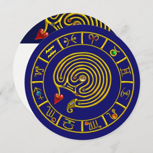 ASTRAL LABYRINTH GOLD ZODIAC CHART Astrologie Kaart (Voorkant / Achterkant)
