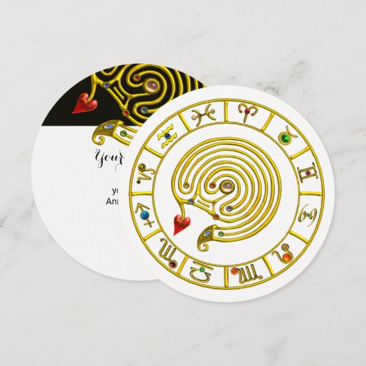 ASTRAL LABYRINTH GOLD ZODIAC CHART Astrologie Kaart (Voorkant / Achterkant)
