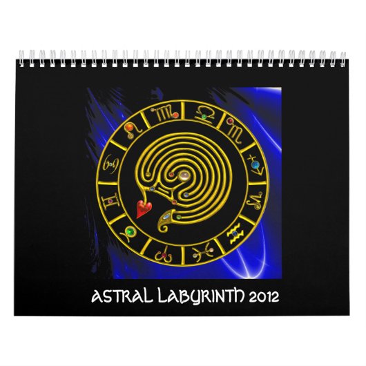 ASTRAL LABYRINTH GOLD ZODIAC CHART Astrologie Kalender (Hoes)