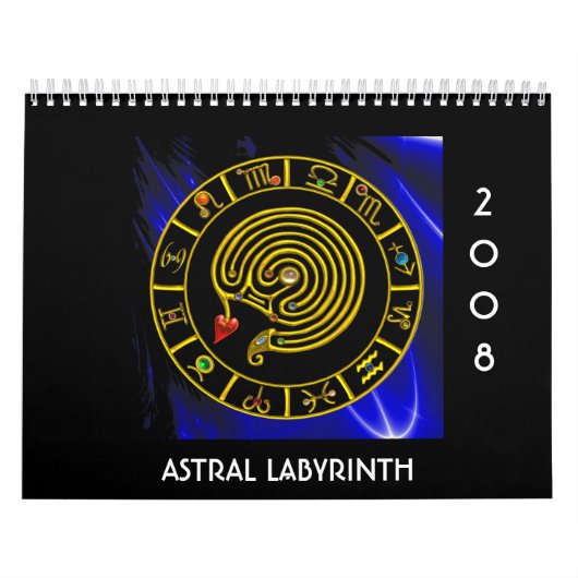 ASTRAL LABYRINTH GOLD ZODIAC CHART Astrologie Kalender (Hoes)