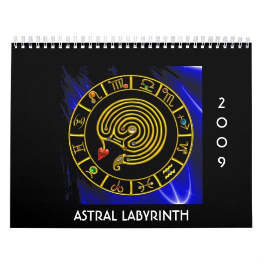 ASTRAL LABYRINTH GOLD ZODIAC CHART Astrologie Kalender (Hoes)