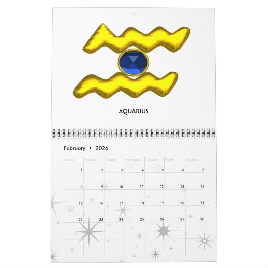 ASTRAL LABYRINTH GOLD ZODIAC CHART Astrologie Kalender (Feb 2026)