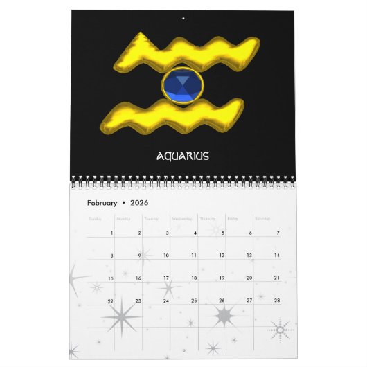 ASTRAL LABYRINTH GOLD ZODIAC CHART Astrologie Kalender (Feb 2026)