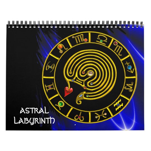 ASTRAL LABYRINTH GOLD ZODIAC CHART Astrologie Kalender (Hoes)