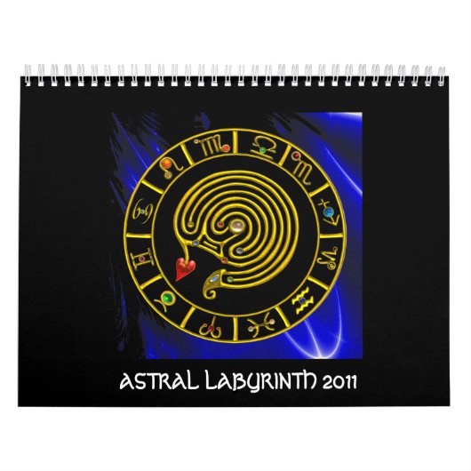 ASTRAL LABYRINTH GOLD ZODIAC CHART Astrologie Kalender (Hoes)