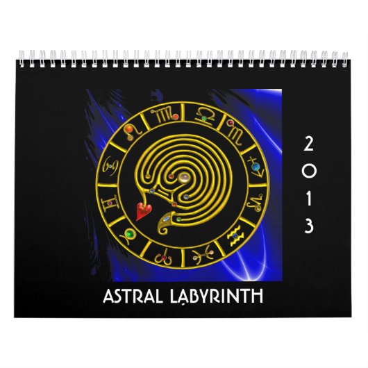 ASTRAL LABYRINTH GOLD ZODIAC CHART Astrologie Kalender (Hoes)