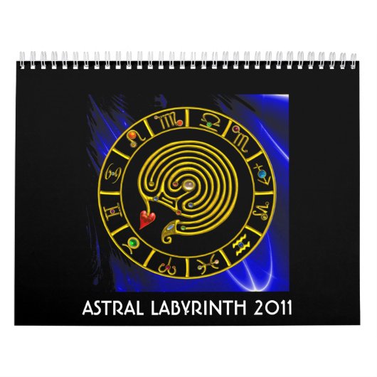 ASTRAL LABYRINTH GOLD ZODIAC CHART Astrologie Kalender (Hoes)