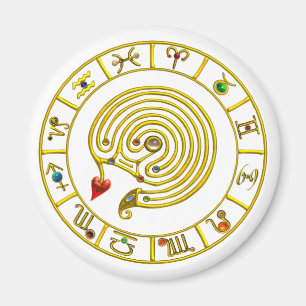 ASTRAL LABYRINTH GOLD ZODIAC CHART Astrologie Magneet