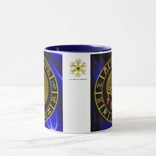 ASTRAL LABYRINTH GOLD ZODIAC CHART Astrologie Mok (Midden)