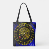 ASTRAL LABYRINTH GOLD ZODIAC CHART Astrologie Tote Bag (Achterkant)