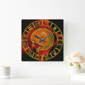 ASTRAL LABYRINTH GOLD ZODIAC CHART Astrologie Vierkante Klok (Huis)