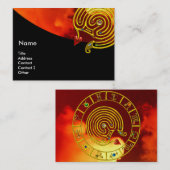 ASTRAL LABYRINTH GOLD ZODIAC CHART Astrologie Visitekaartje (Voorkant / Achterkant)