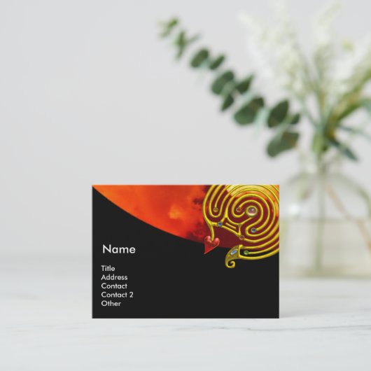 ASTRAL LABYRINTH GOLD ZODIAC CHART Astrologie Visitekaartje (Staand voorkant)