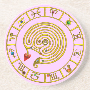 ASTRAL LABYRINTH roze Zandsteen Onderzetter