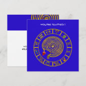 ASTRAL LABYRINTH, zwart-wit, blauw rood Kaart (Voorkant / Achterkant)