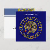 ASTRAL LABYRINTH, zwart-wit, blauw rood Kaart (Voorkant / Achterkant)