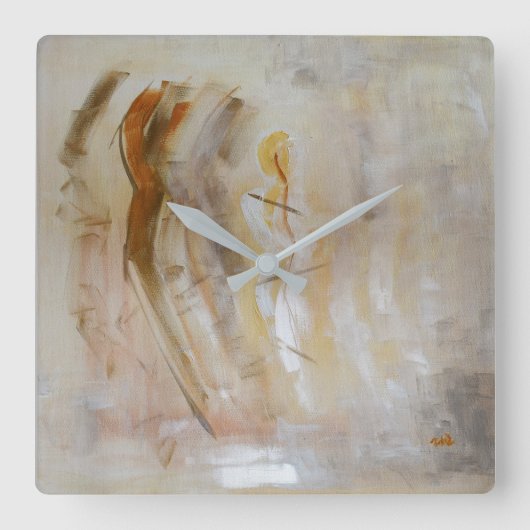 "Astral Lights" door Ramona Walach Vierkante Klok (Voorkant)