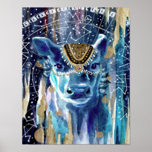 Astral Moon Koe Mandala cadeau voor koe minnaar Poster