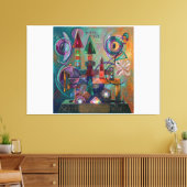 Astral Pilot: Kandinsky Stijl Abstract Expressioni Canvas Afdruk (Insitu (Woonkamer))