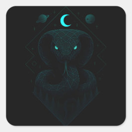 Astral Snake - Cosmic Coil Power Vierkante Sticker