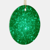 Astrale Glitter Groene Kerstversieringen Keramisch Ornament (Rechts)