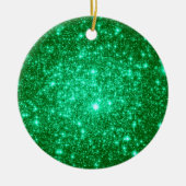 Astrale Glitter Groene Kerstversieringen Keramisch Ornament (Voorkant)