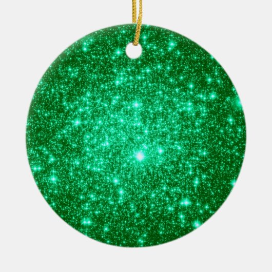 Astrale Glitter Groene Kerstversieringen Keramisch Ornament (Voorkant)