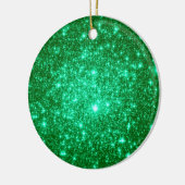 Astrale Glitter Groene Kerstversieringen Keramisch Ornament (Links)
