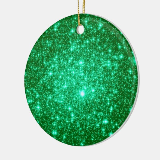 Astrale Glitter Groene Kerstversieringen Keramisch Ornament (Links)