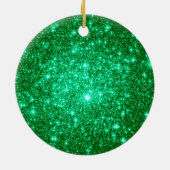 Astrale Glitter Groene Kerstversieringen Keramisch Ornament (Achterkant)