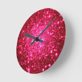 Astrale Glitter Hot Pink Ronde Klok (Hoek)