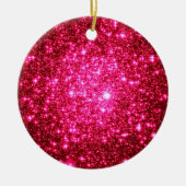 Astrale glitter Hot roze kerst ornamenten (Voorkant)
