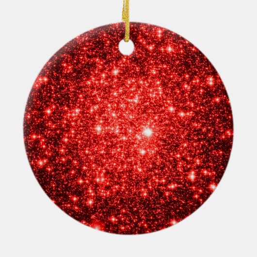 astrale glitter Red Christmas Tree Ornament (Achterkant)