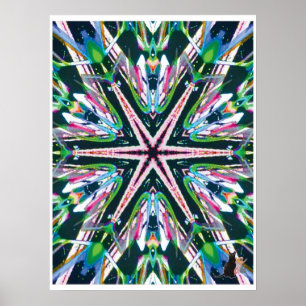 Astrale kinetische collage caleidoscoop poster